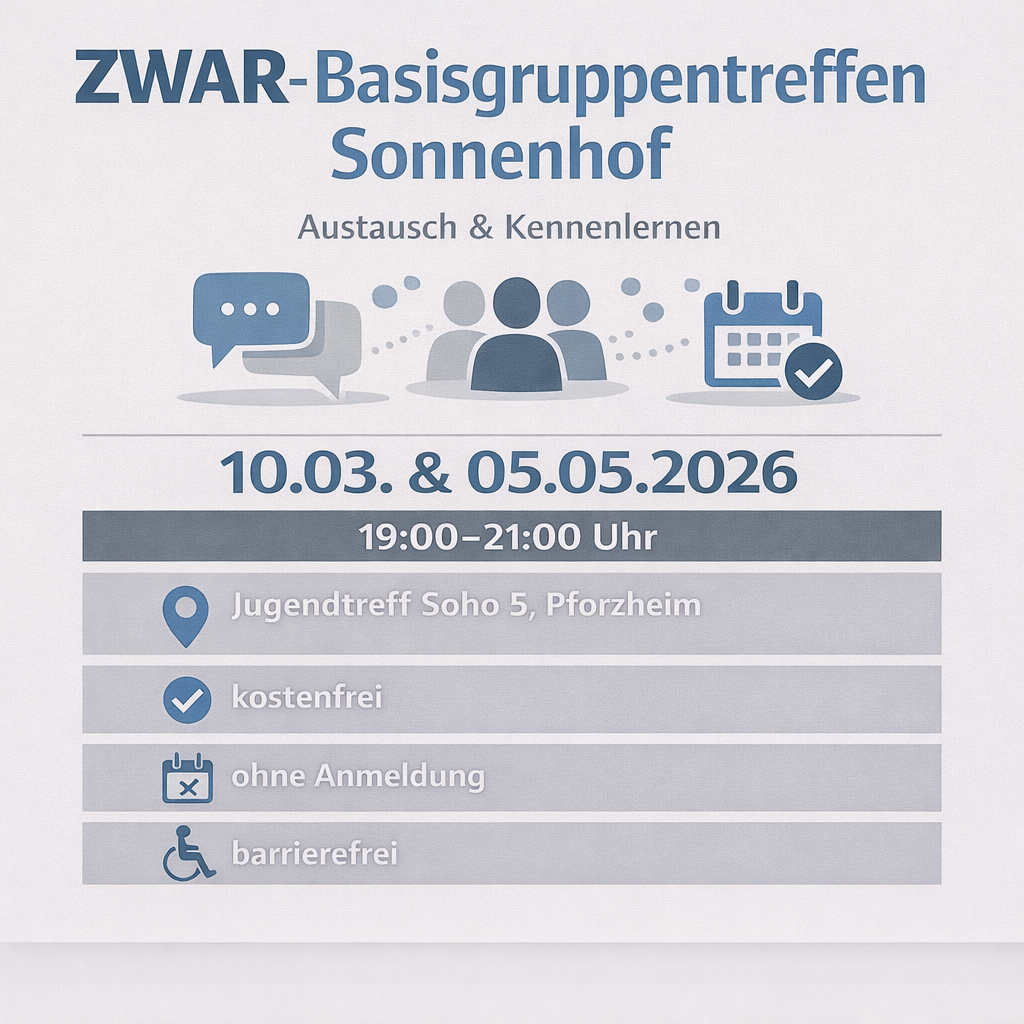 ZWAR-Basisgruppentreffen im Sonnenhof fördert Austausch ab 60